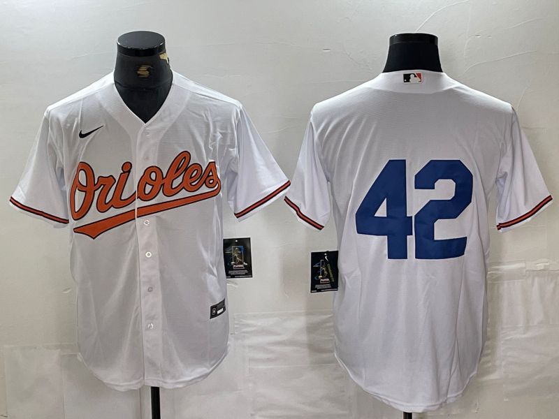 Men Baltimore Orioles 42 blank name White Nike Game 2024 MLB Jersey style 1